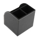 Makeup Brush Eyebrow Set Case 3 Slot Cosmetic Organizer PU Leather Black