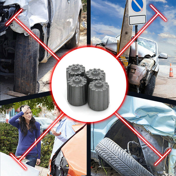 1 Set Plastic Gray Tire Valve Stem Caps TPMS Tire Cap with Gasket Universal Top