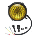 Dirt Bike Headlight Amber Light Lamp For  Bobber Chopper Black+Yellow