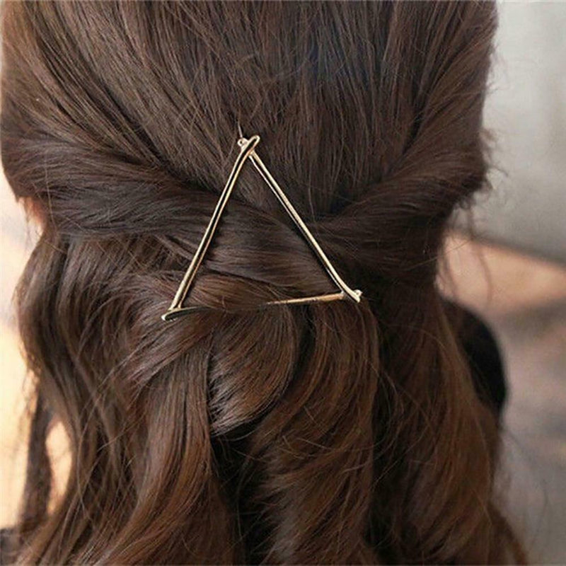 2pcs Geometric Hair Clips Women Triangle Barrettes Hairpins Jewelry Gift