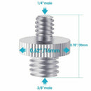 5 Pieces 1/4 inch Male to 3/8 inch Male Metal Threaded Screw Adapter Tripod H5W2