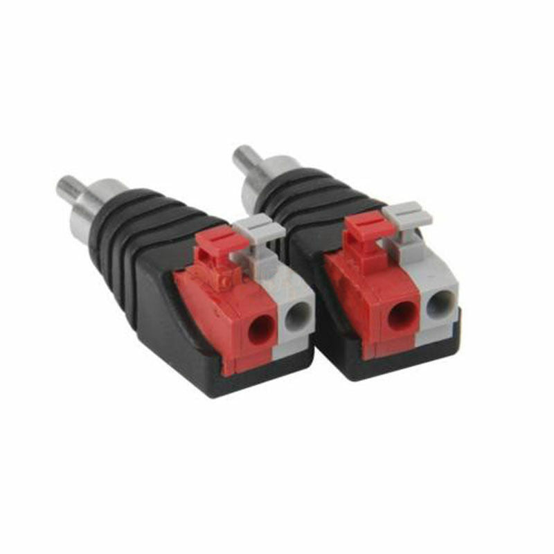 10PCS Speaker Wire Cable to Audio Male RCA Connector Adapter Jack Plug TEUS