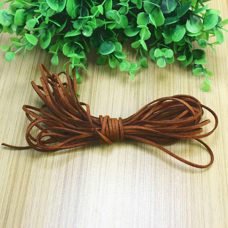1 Roll Durable Brown Suede Leather Roller Cord String 2mm for Bracelet Necklace
