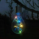 4Pcs Plastic Solar Powered Light Bulbs Colorful Garden Clear Hanging Lamp Set #