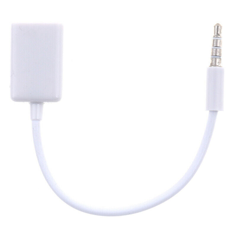 3.5mm Male Audio AUX Jack to USB 2.0 Type A Female Converter Cable JR