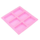 6 Cavity Square Rectangle Soap Mold Silicone Craft DIY Handmade Candy C Hn