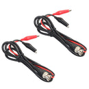 2 x BNC Male Plug to Dual Alligator Clip Oscilloscope Test Probe Lead Cable