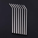 8Pcs/Kit Stainless Steel Metal Drinking Straw Straws w/ 3 Cleaner Brush Tools