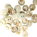 100x 20mm 2 Holes with Butterfly Round Wooden Buttons Sewing Scrapbooking