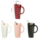 Novelty Ceramic Cup with Straw Personality Kitchen Coffee Mug Creative Tea CI5O7