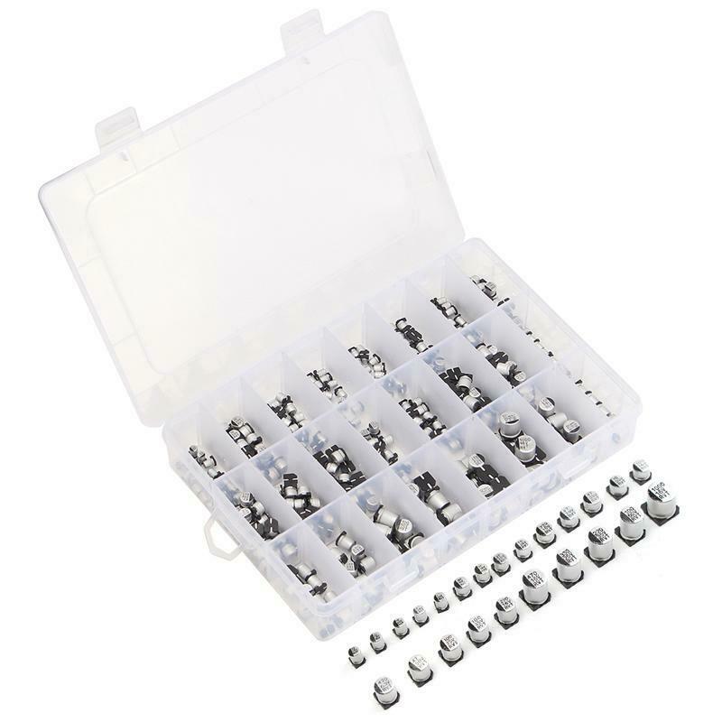 24 Value 400 pcs SMD Electrolytic Capacitor Assortment Box Kit Range 1uF-10 U5T4