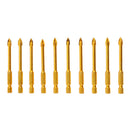 10pcs/Set 6mm Tungsten Carbide Tile Glass Crossed Spear Point Head Drill Bit