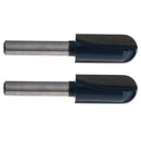 2PCS 1/2'' Cutting Dia Round Nose Core Cove Box Router Bit Cutter- 1/4 Shank