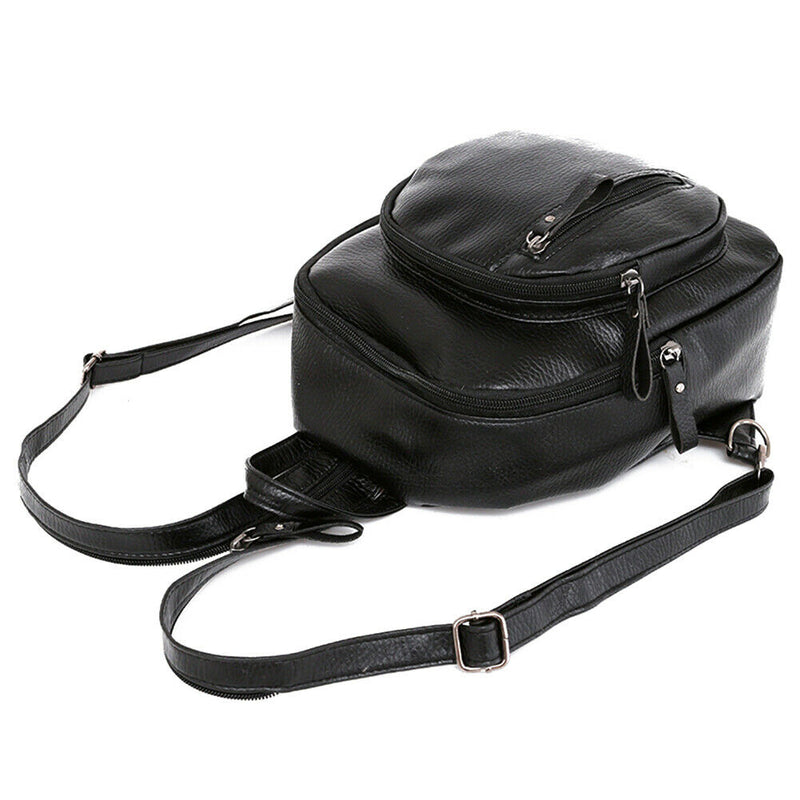 Claasic Women PU Leather Mini Preppy Chic Backpack Casual School Bag