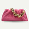 Women Cloud Handbags Plush Soft Thick Chain Shoulder Underarm Bags (Pink)