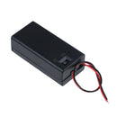 9V Volt PP3 battery holder box dc case w/ wire lead on/off switch cover   S Kw
