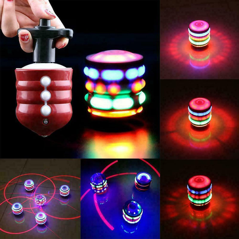Children's Colorful Glowing Gyro Toys Music Electric Hot Wooden Gyros Y3U8