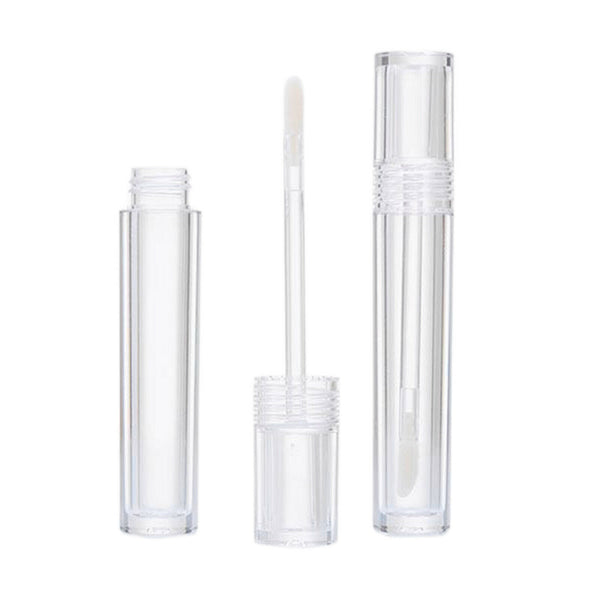 3Pc 5ml Empty Clear Lip Gloss Tube Container Bottle w/Brush Lip Wand