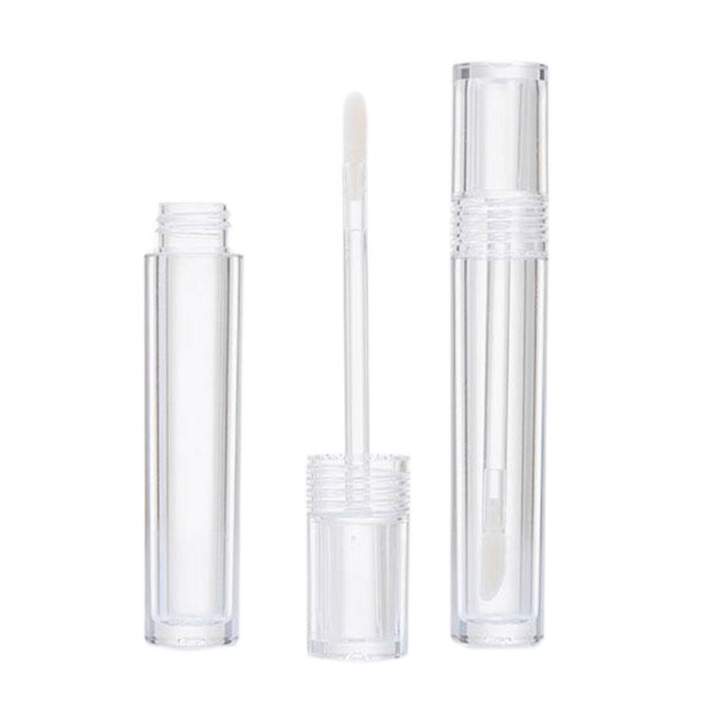 3Pc 5ml Empty Clear Lip Gloss Tube Container Bottle w/Brush Lip Wand