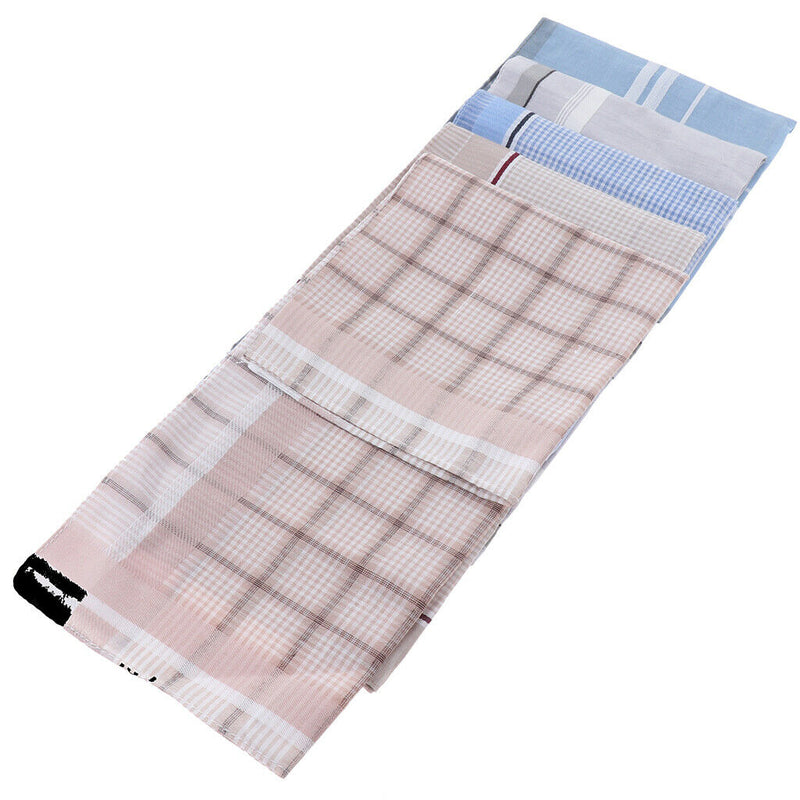 5 Pack Mens Cotton Handkerchiefs, 100% Pure Cotton 5 Colors