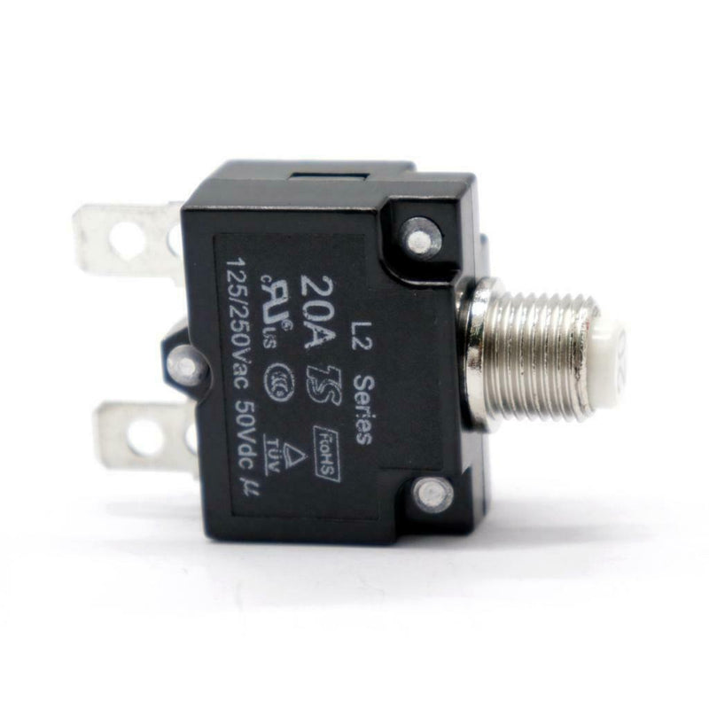 125/250V AC 20Amp Push Button Circuit Breaker Reset Thermal Overload Switch