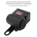 ZH-614A1 Motorcycle USB Charger Cigarette Lighter Socket w/Switch Voltmeter