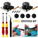 13pcs Joystick Kit Thumb Stick Caps Alloy Steel Tri Wing Game For Switch Joy Con