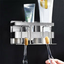 Stainless Steel Toothbrush Holder Punching Washroom Wall Hanging Cup Bathroom