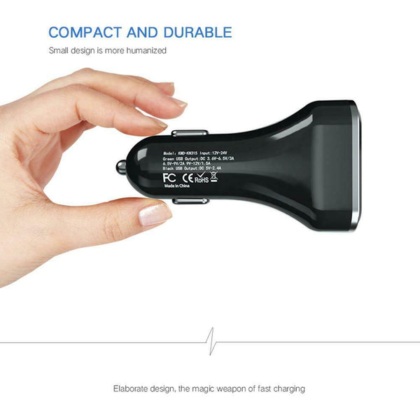 Digital LCD Display Dual USB Car Charger 3.0A Fast Charging Power Adapter #gib