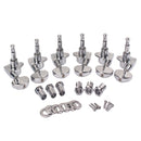 1 Set 3R+3L Guitar String Tuning Pegs Keys with Ferrules Screws - Chrome