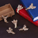 6Pcs Kinds Christmas Golden Angel Wings Boy Ornaments Home Xmas Gift Decoration