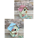 Set of 2 Natural Birdhouse Wooden Handcrafted Hut Bird Friendly House for