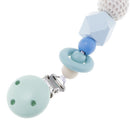 2Pcs Wooden Baby Teether Dummy Soother Clips Chain Holder Pacifier Strap