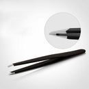 Professional Black Eyebrow Tweezers Hair Beauty Slanted Pro. Steel Stainles U2X0