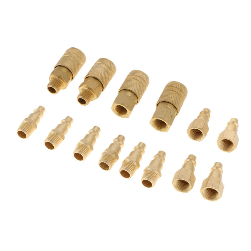 14pcs Quick Release Coupler Set 1/4" Air Hose Connector For Fitting NPT