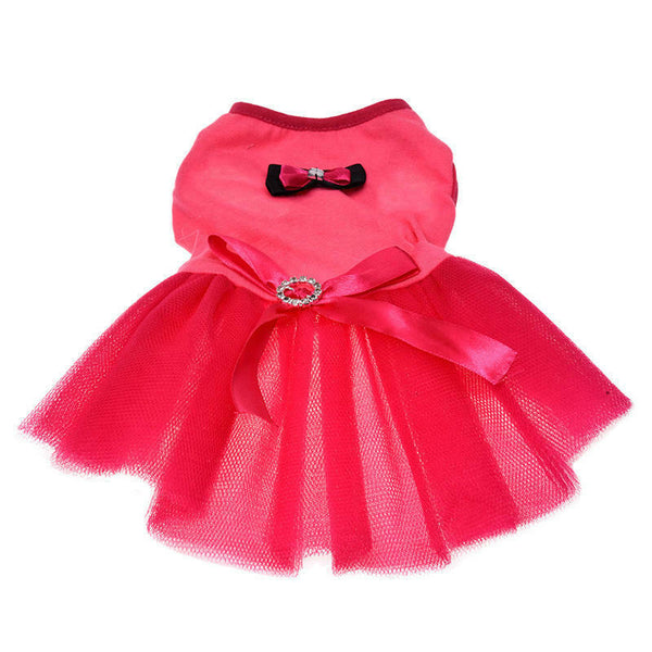 Pink Bow Small Pet Dog Clothes Dress XS