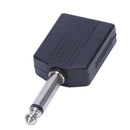 Black 6.35 1/4" Male to Dual Female Mono Y Cord PA Audio Cable Adapter E2Q2