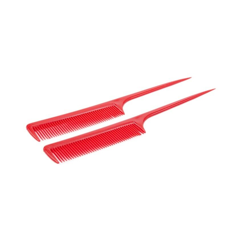 10 x Plastic Hairdressing Pointed Toothed Hair Styling Rat Tail Combs F1E3
