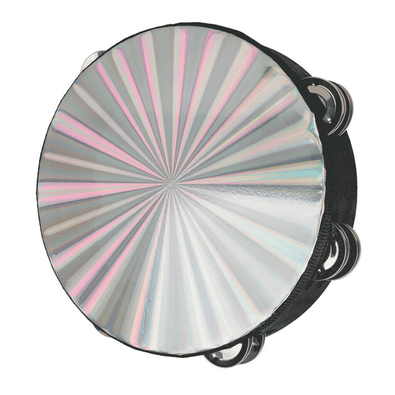 2 Pack of  8'' Hand Held Tambourine Drum Bell Metal Jingles Percussion Musical