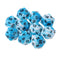 Set of 10 Blue White D20 Acrylic Dice for RPG D&D Gaming Twenty Sided Die