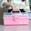 Three-Tier Medicine Box For First Aid Kit Plastic Folding Medical Chest Org