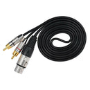 2pcs 2 RCA Male Plug to XLR Female Jack Speaker Cable Connector Lead Cord