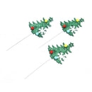 5pc Merry Christmas Cake Topper Cupcake Insert Card Mini Xmas Tree BirthdayB Hn