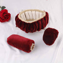 3Pcs/set Winter wine red warm plush car steering wheel cover handbrake cover FU