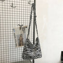 Casual Canvas Shoulder Bag Women Animal Pattern Crossbody Handbag (1 Zebra)