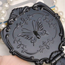 Beauty Cosmetic Vanity Makeup Hand Held Mirror Travel Purse Pocket Black MIB