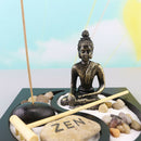 Meditation Buddha Statue  Garden Set Buddha Rock Incens Scene Accessories