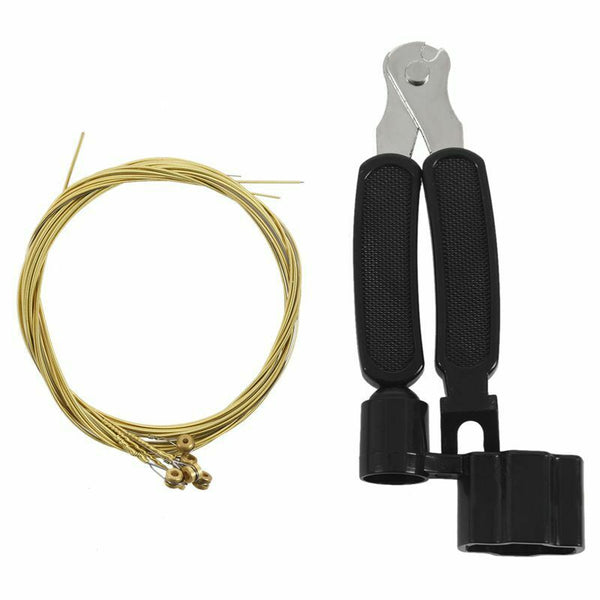 3 in 1 Guitar String Winder Cutter Bridge Pin Puller with Guitar Strings Se