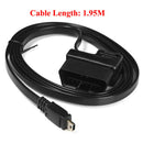 1.95M OBD II 2 Cable Diagnostic Adaptor OBD ii to Mini USB Cable for HUD5.5 HUD