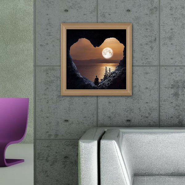 5D DIY Full Drill Diamond Painting Heart Mountain Cross Stitch Embroidery